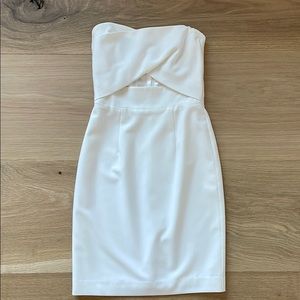 Black Halo strapless white dress